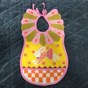 Mackenzie Childs Toddler Bunny Bib - New with bag!